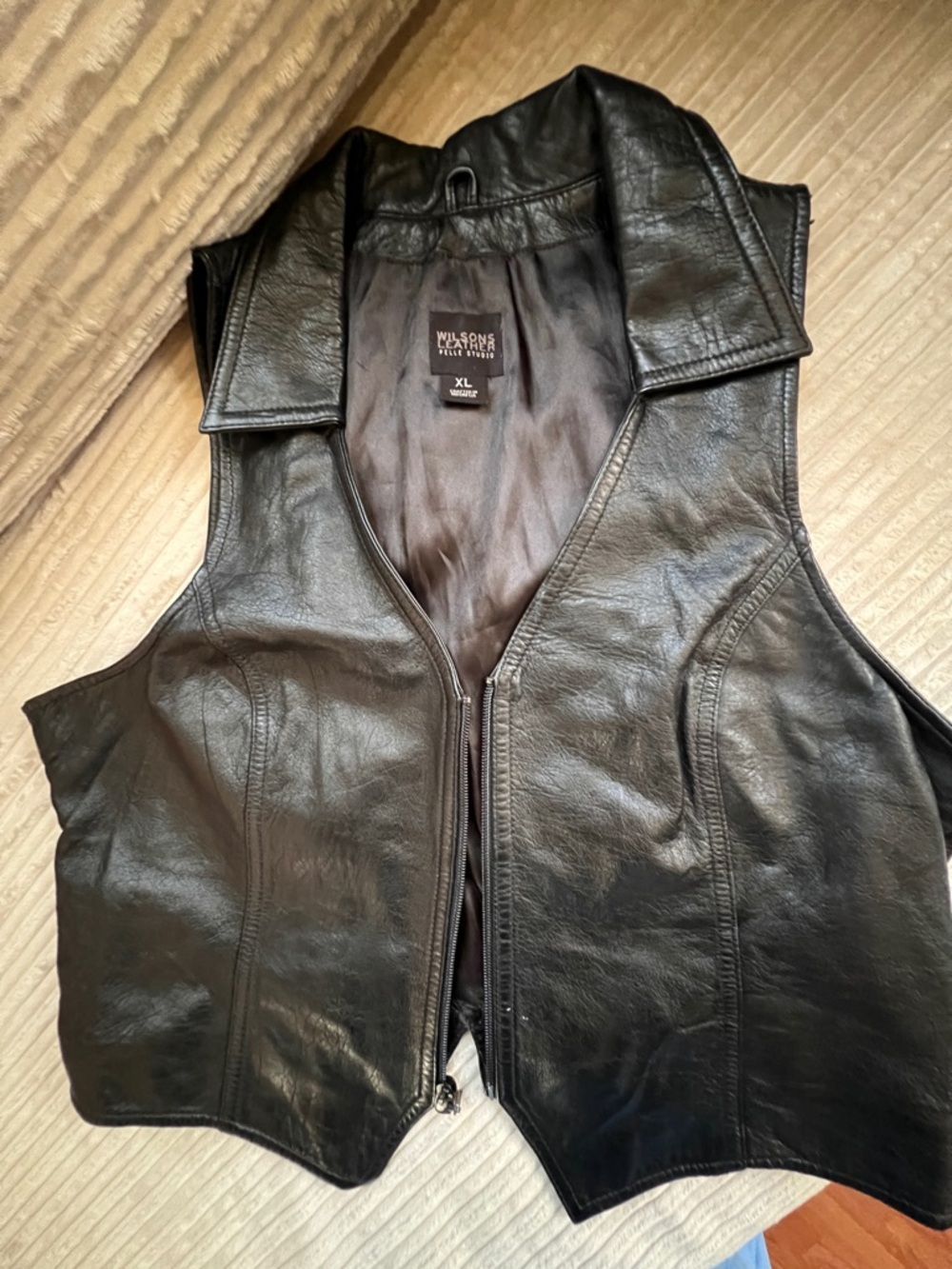 Wilson Black Leather Vest - Women's